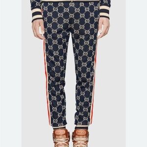 Gucci Blue Monogram Track Pants